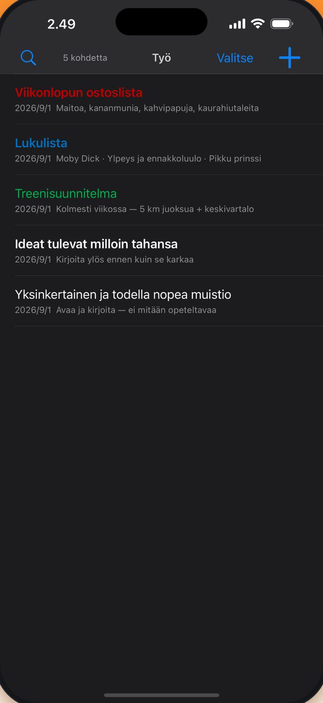 Tumma tila lempeä silmille