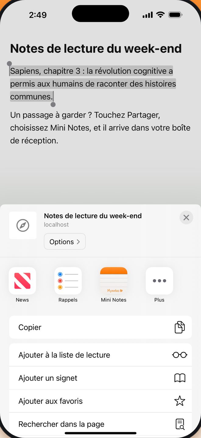 Vu, gardé sans copier-coller