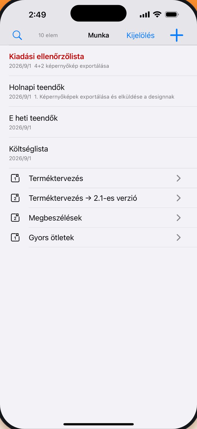 Jegyzetfüzet → Csoport → Jegyzet rendezd, ahogy szeretnéd