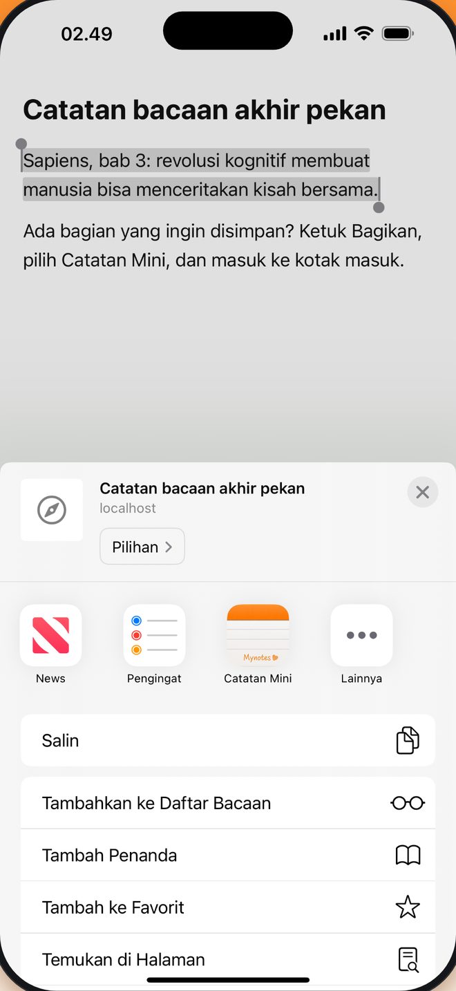 Lihat, langsung simpan tanpa salin-tempel