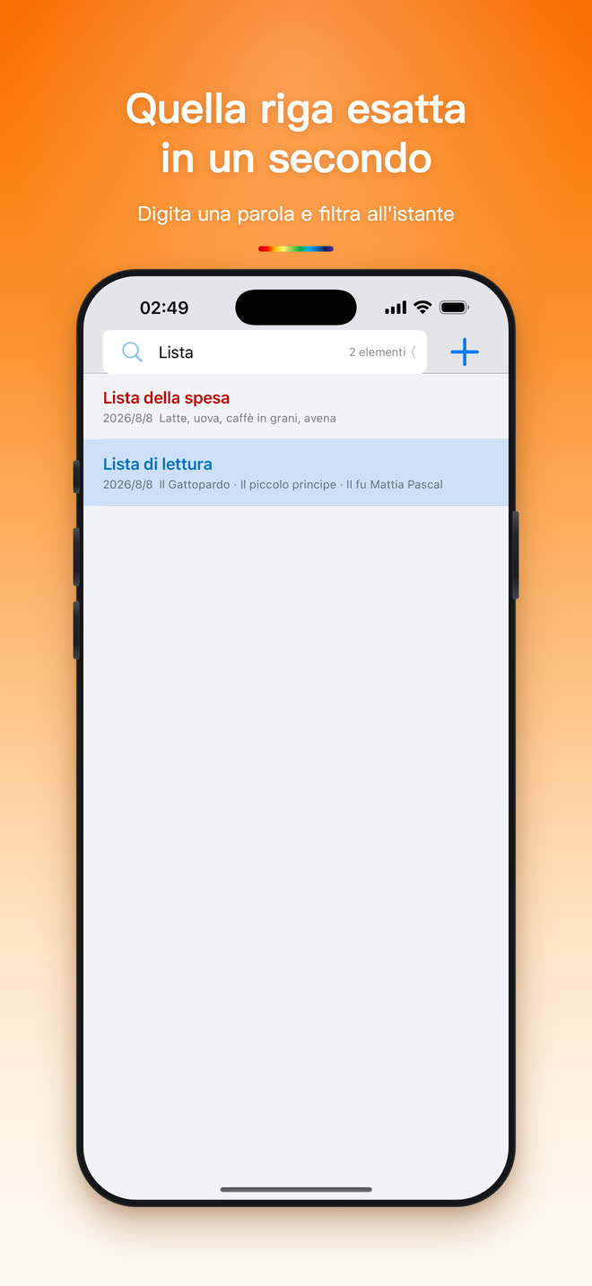 Ricerca tra le note in Note Minimal