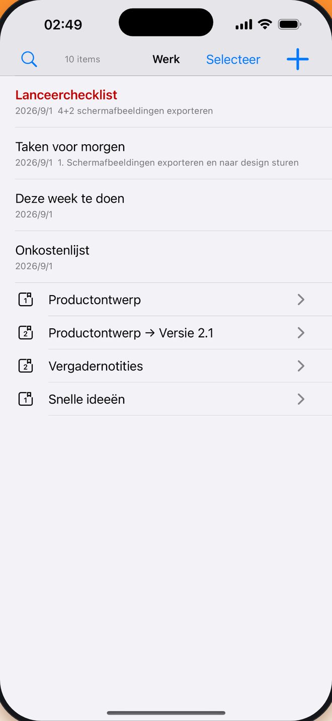 Notitieboek → Groep → Notitie orden het zoals jij wilt