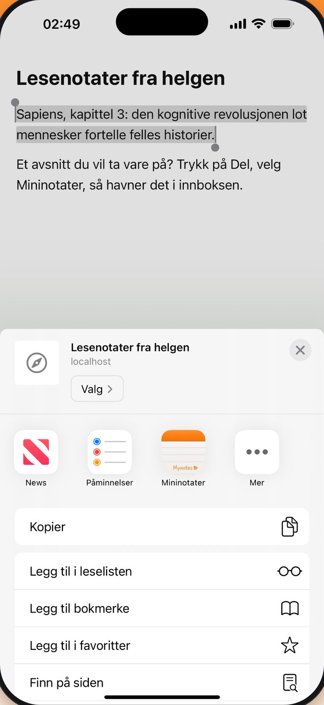 Ser du det, lagrer du det uten kopier og lim inn